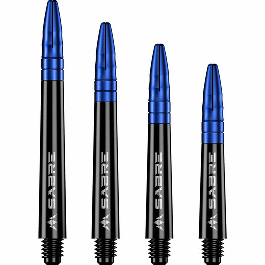 MISSION - SABRE SHAFTS - POLYCARBONATE DARTS STEMS/SHAFTS - BLACK/BLUE TOP