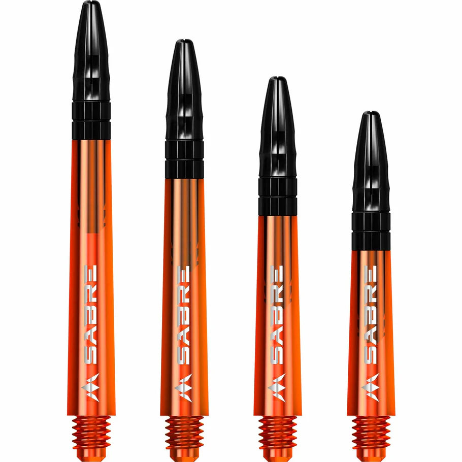 MISSION - SABRE SHAFTS - POLYCARBONATE DARTS STEMS/SHAFTS - ORANGE/BLACK TOP