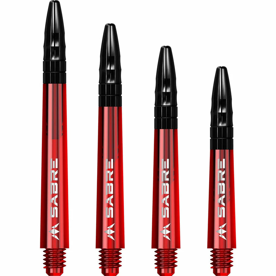 MISSION - SABRE SHAFTS - POLYCARBONATE DARTS STEMS/SHAFTS - RED/BLACK TOP