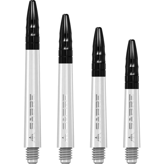 MISSION - SABRE SHAFTS - POLYCARBONATE DARTS STEMS/SHAFTS - WHITE/BLACK TOP