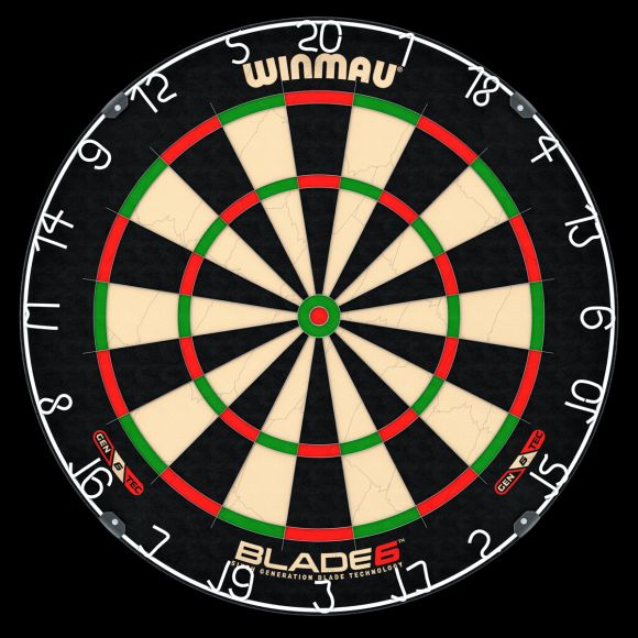 WINMAU - BLADE 6 + BLUE PDC SURROUND SET - INC. 2 x DARTS & TOE LINE