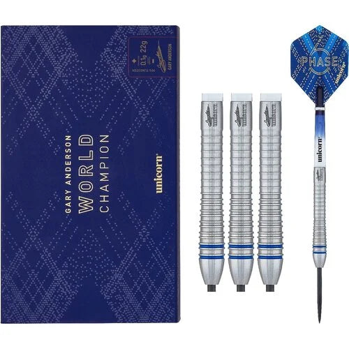 UNICORN - GARY ANDERSON - PHASE 6 - STEEL TIP DARTS - 90% - 21g/22g/23g/24g/25g