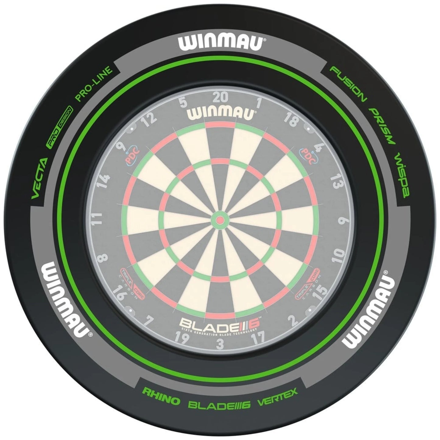 WINMAU - ADVANCE - DARTBOARD SURROUND BY WINMAU - BLACK/GREEN