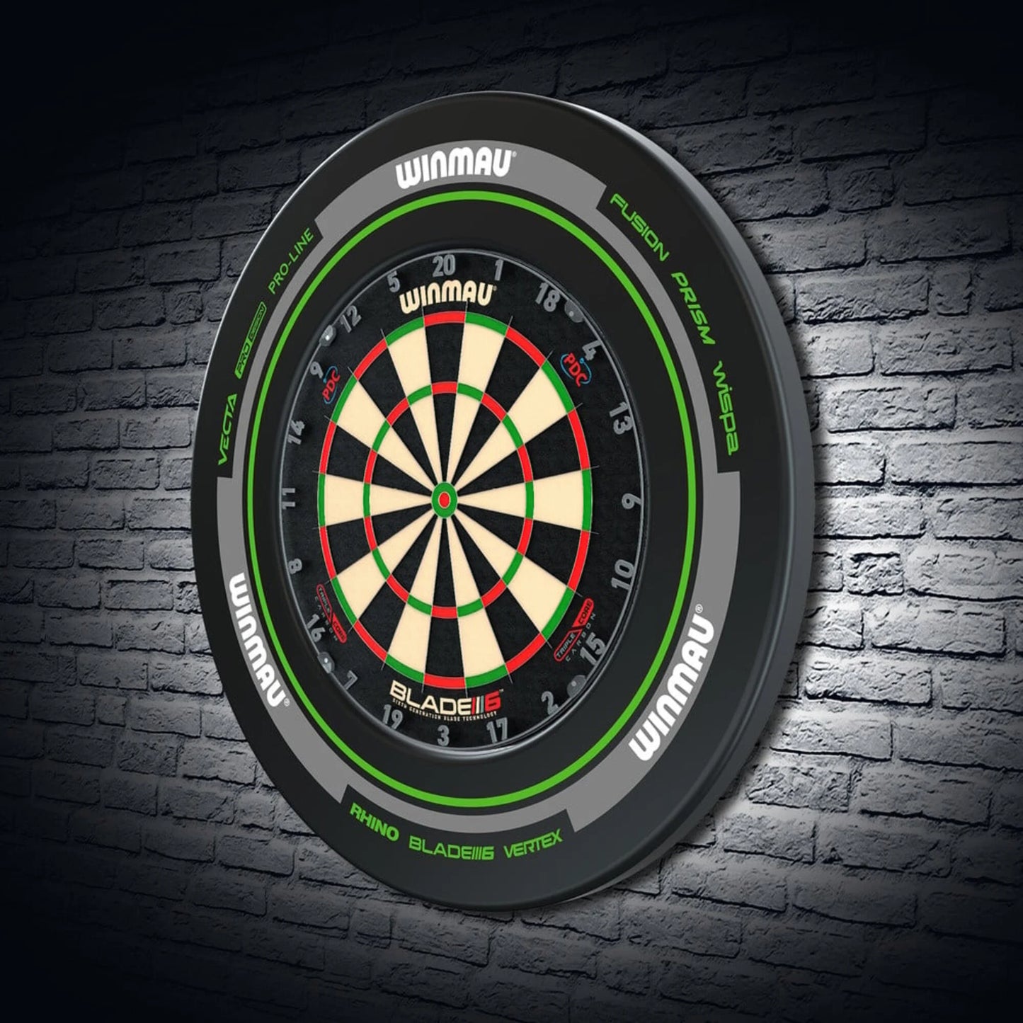 WINMAU - ADVANCE - DARTBOARD SURROUND BY WINMAU - BLACK/GREEN