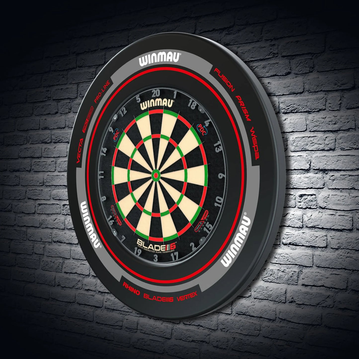 WINMAU - ADVANCE - DARTBOARD SURROUND BY WINMAU - BLACK/RED