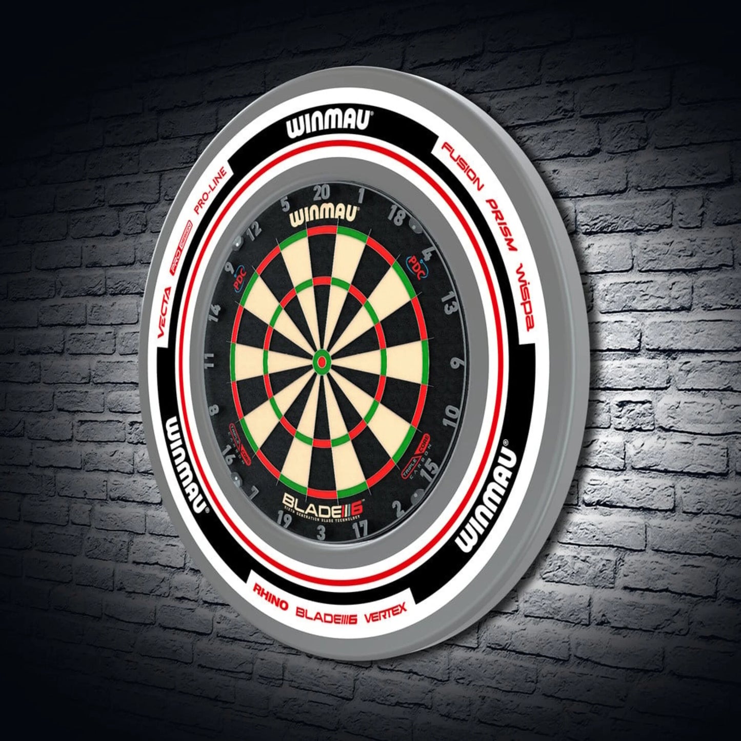 WINMAU - ADVANCE - DARTBOARD SURROUND BY WINMAU - WHITE/RED