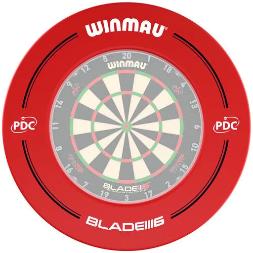 WINMAU - PDC - BLADE 6 - DARTBOARD SURROUND BY WINMAU - RED