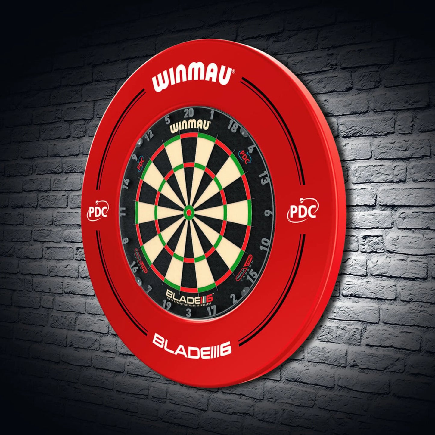 WINMAU - PDC - BLADE 6 - DARTBOARD SURROUND BY WINMAU - RED