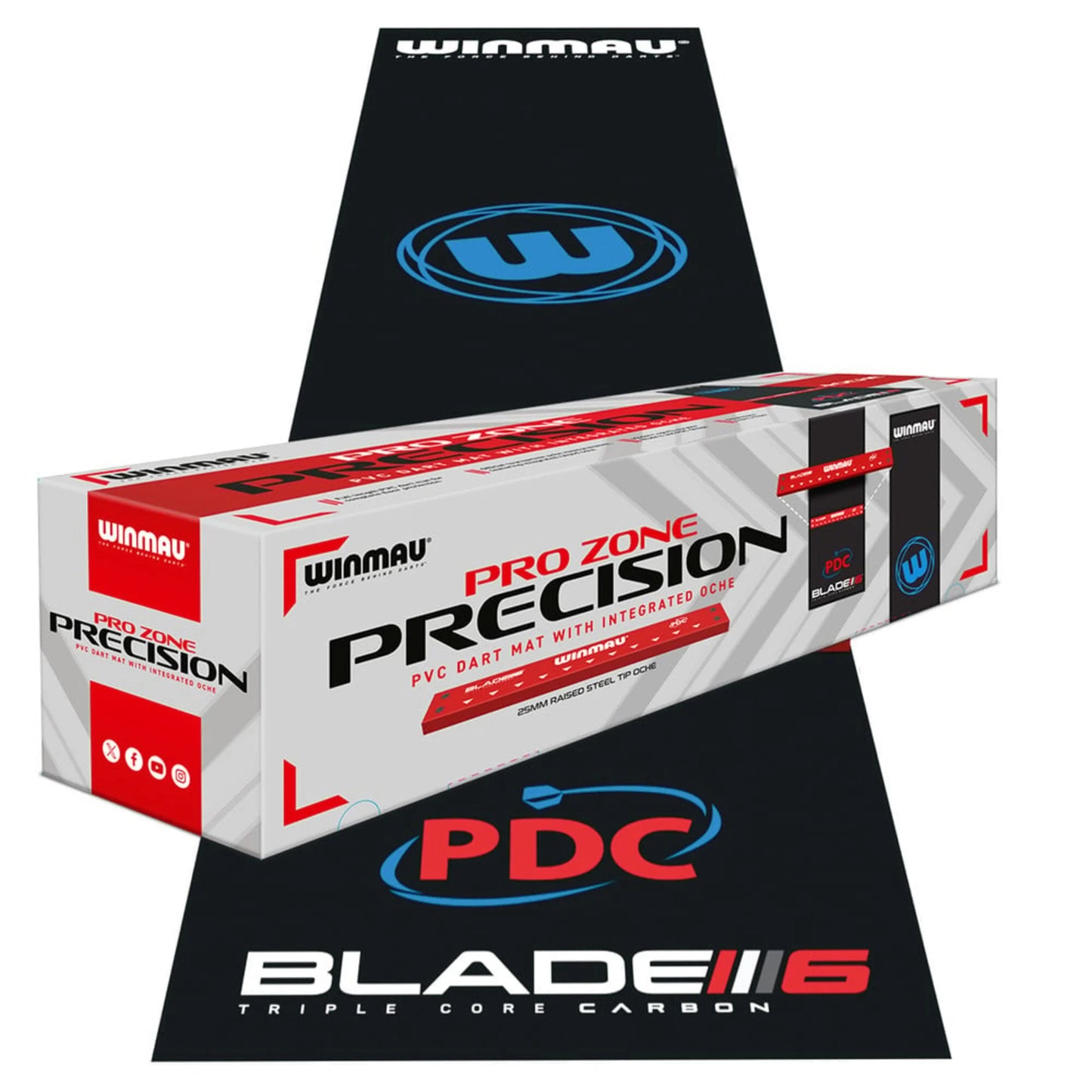 WINMAU - PRO ZONE PRECISION - PVC DART MAT WITH INTEGRATED OCHE